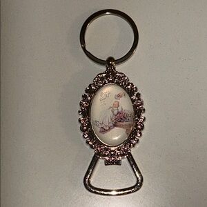 Vintage Style Keychain with Cherub Design